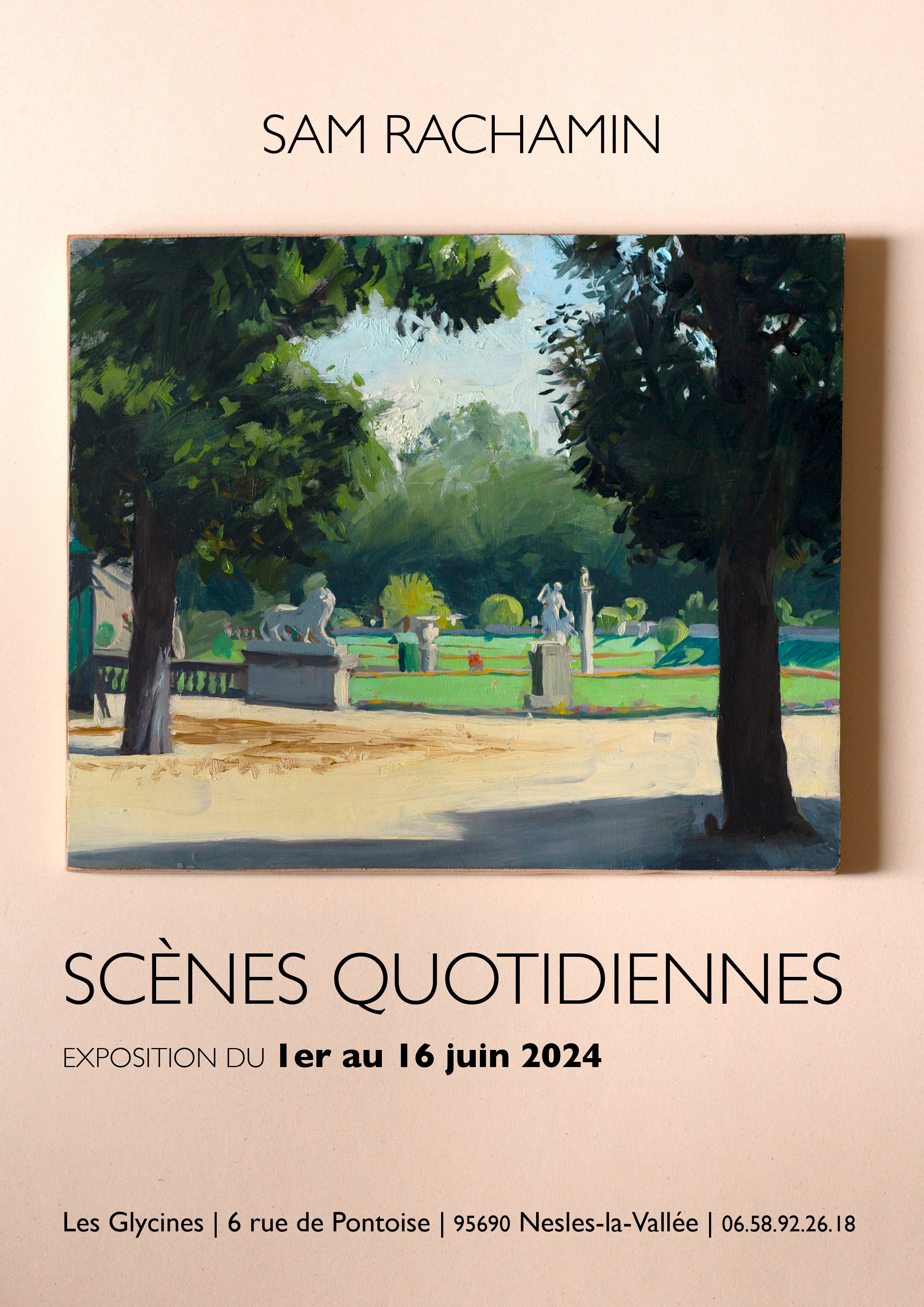 En juin, un peintre aux Glycines : Exposition puis Journée Atelier avec Sam&nbsp;Rachamin*